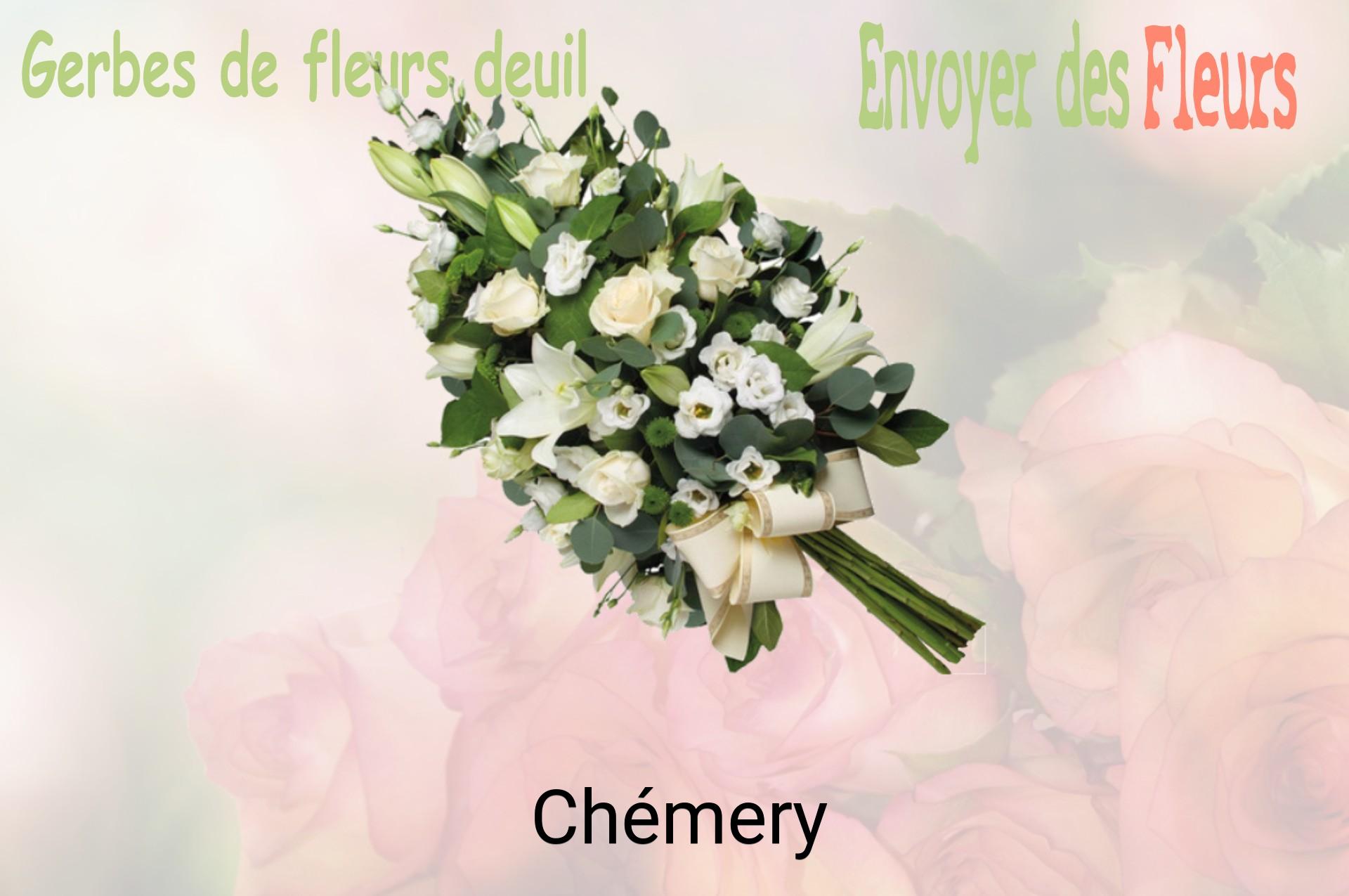 Gerbe de fleurs de deuil livrée à Chémery